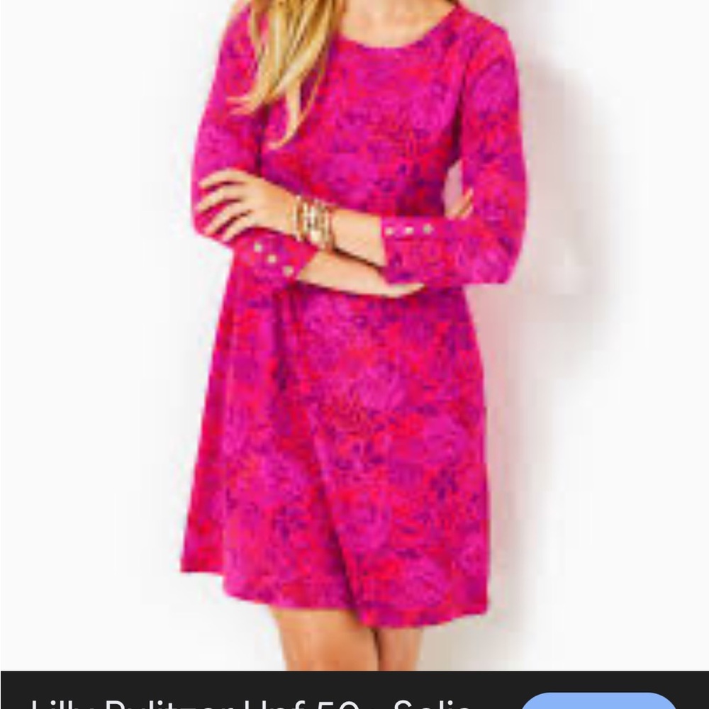 Lilly Pulitzer Hot Pink & Fuchsia Floral-Print Midi Dress